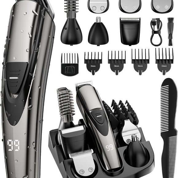 Effortless 16-in-1 Grooming Kit - Precision Beard Trimmer with Safety Lock & LED - Picture 1 of 8